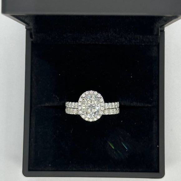 Moissanite Engagement Ring Oval Cut GRA Certified Wedding Anniversary 18K 925 - Picture 13 of 14